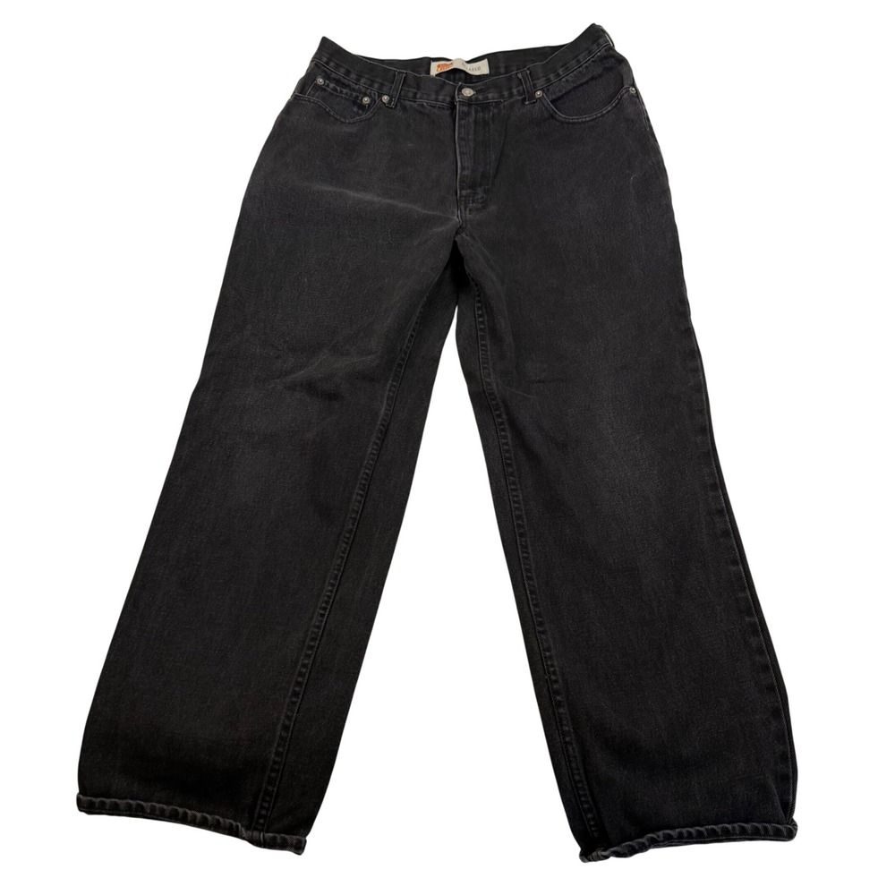 Route 66 Mens Relaxed Fit Black Jeans 36x30 100% Cotton Straight Leg Denim